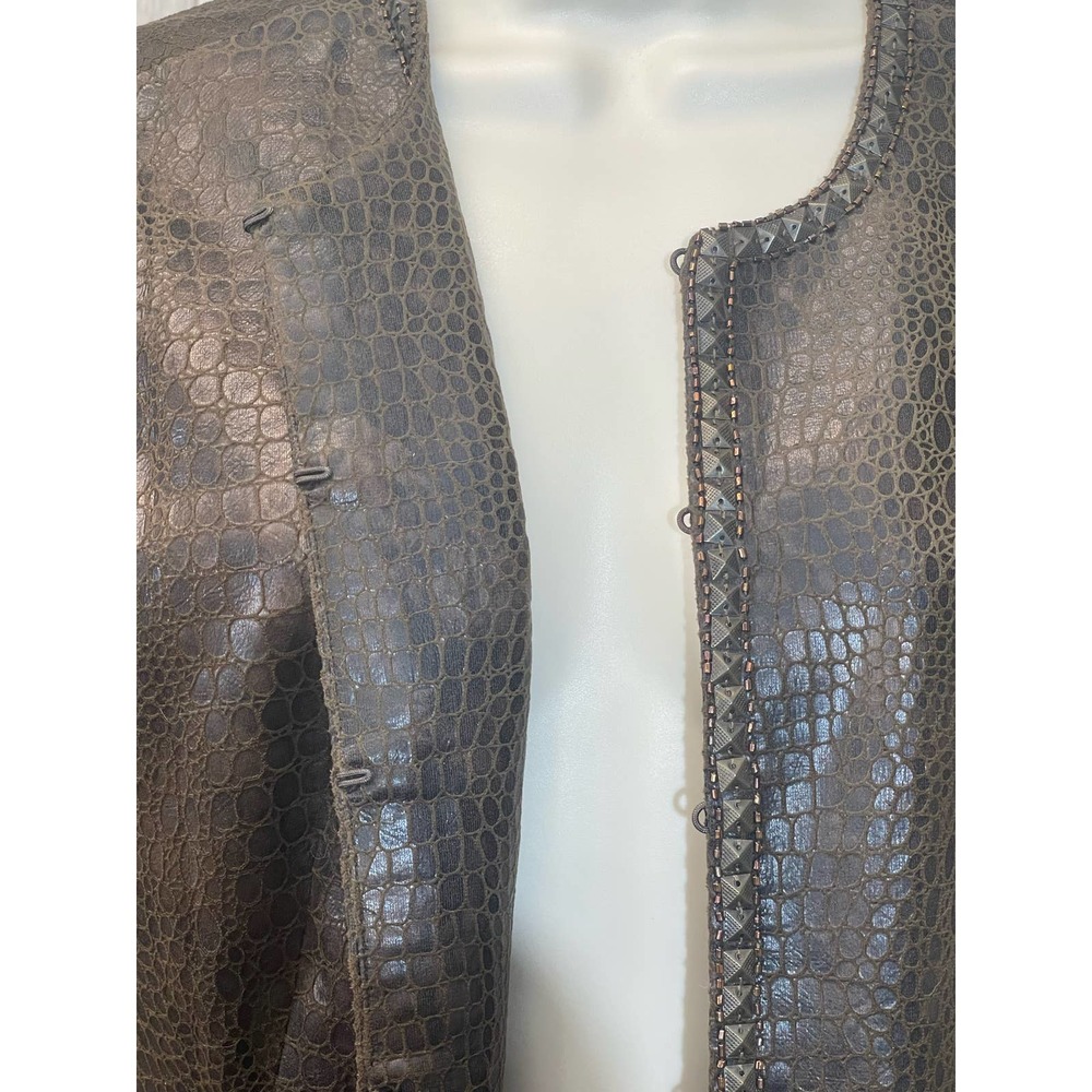 Chico’s Faux Leather Alligator Jacket - Picture 4 of 10